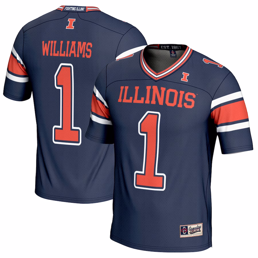 Isaiah Williams Illinois Fighting Illini GameDay Greats Youth NIL Player Football Jersey - Navy