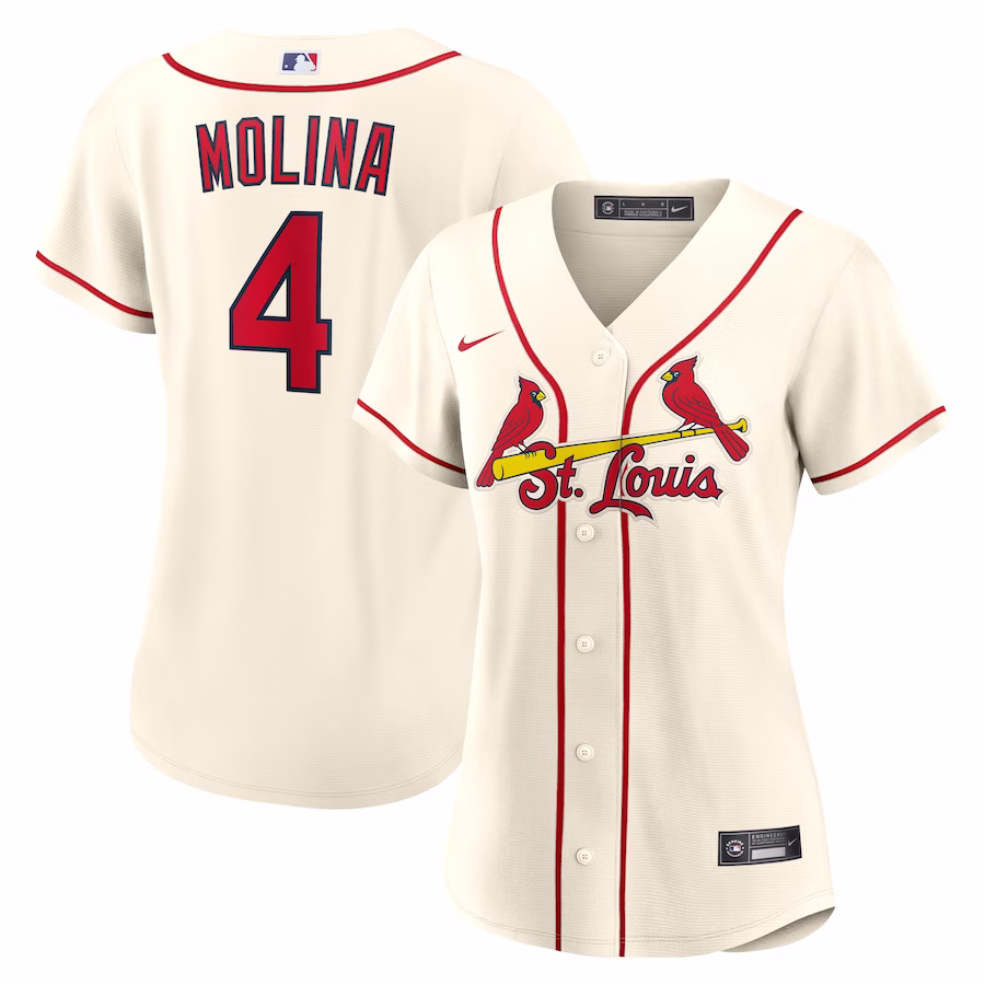 Women's St. Louis Cardinals Yadier Molina Nike Cream Alternate Replica Player Jersey
