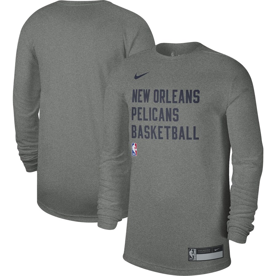 Unisex New Orleans Pelicans Nike Heather Gray 2023/24 Legend On-Court Practice Long Sleeve T-Shirt