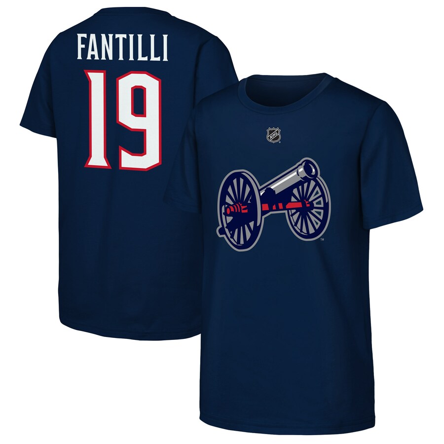 Youth Columbus Blue Jackets Adam Fantilli Navy 2025 NHL Stadium Series Replica Player Name & Number T-Shirt