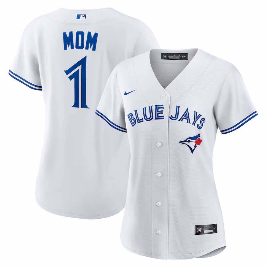 Women's Toronto Blue Jays Nike White #1 Mom Home Replica Jersey
