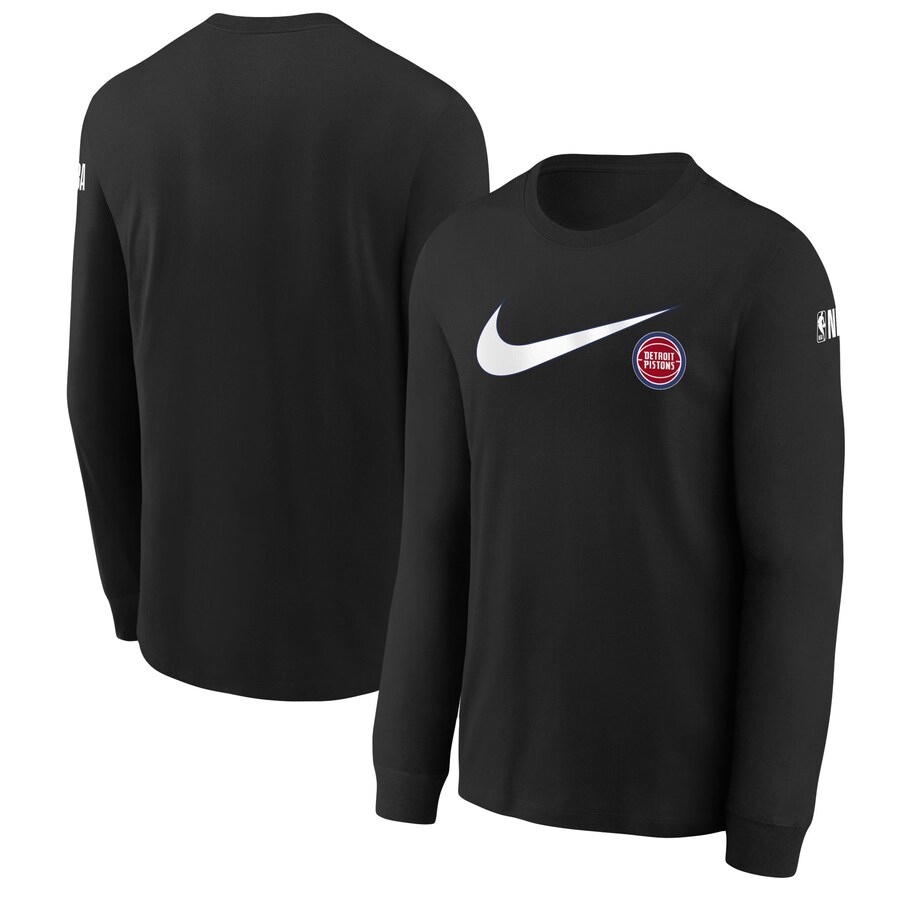 Youth Detroit Pistons Nike Black Swoosh Long Sleeve T-Shirt
