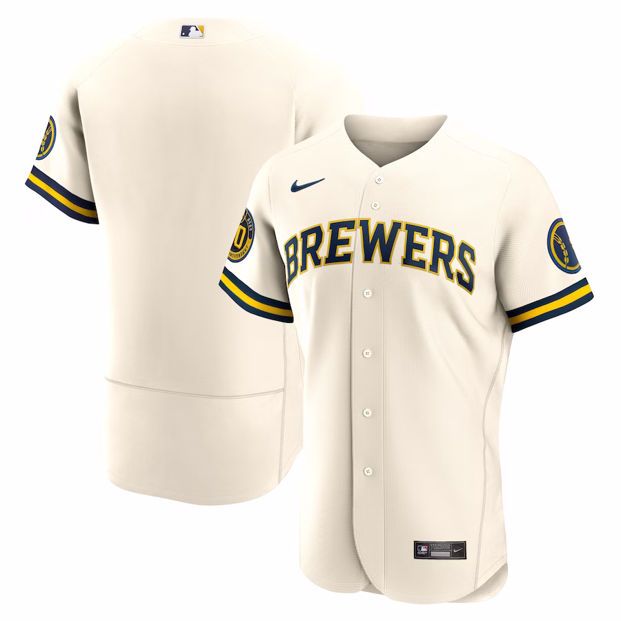 Men's Milwaukee Brewers Nike Cream Home Authentic Team Jersey