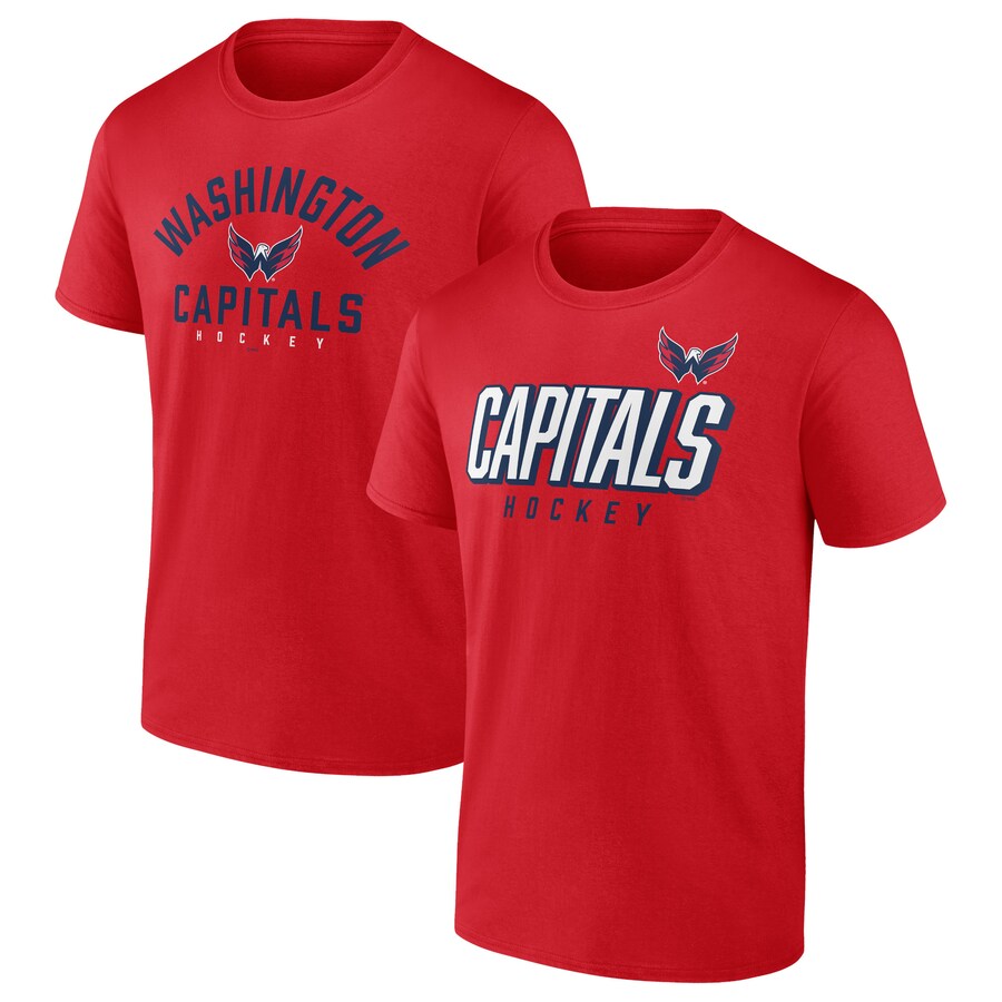 Men's Washington Capitals Fanatics Red Wordmark Two-Pack T-Shirt Set