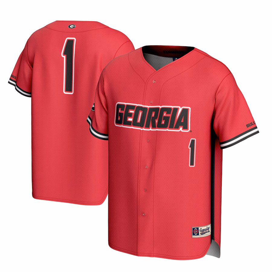 Men's GameDay Greats #1 Red Georgia Bulldogs Lightweight Baseball Jersey