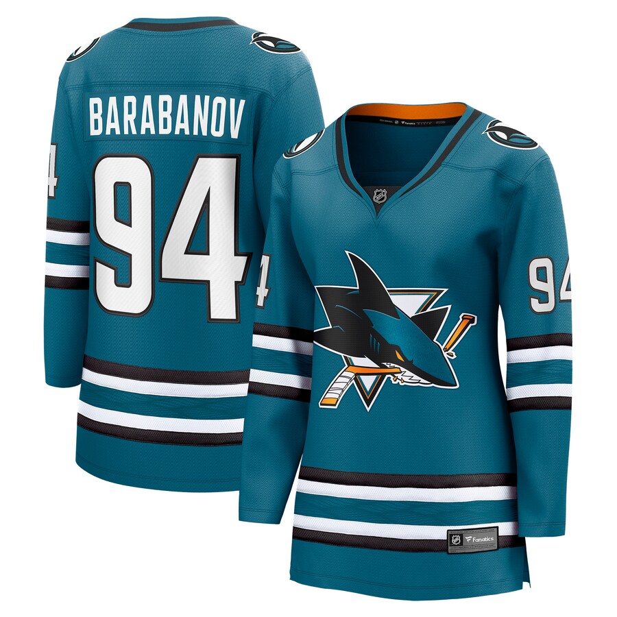 Women's San Jose Sharks Alexander Barabanov Fanatics Branded Teal Home Breakaway Player Jersey