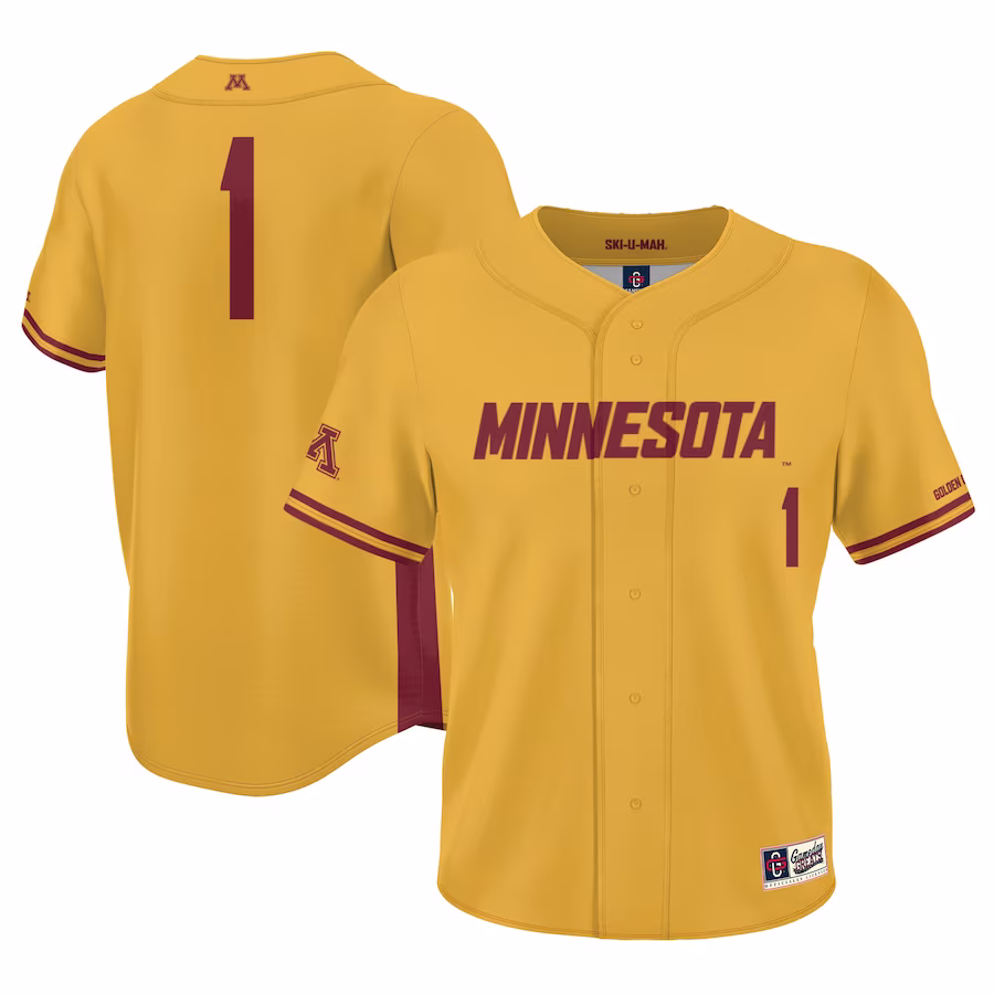 #1 Minnesota Golden Gophers GameDay Greats Youth Lightweight Baseball Jersey - Gold