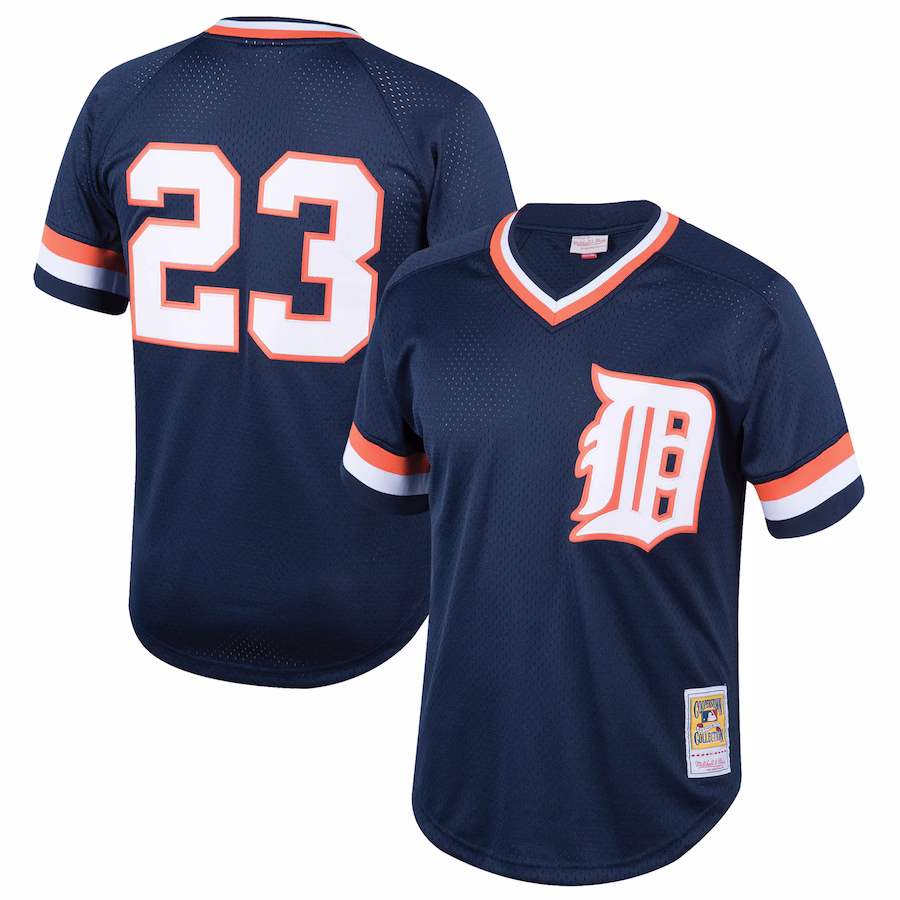 Youth Detroit Tigers Kirk Gibson Mitchell & Ness Navy Cooperstown Collection Mesh Batting Practice Jersey