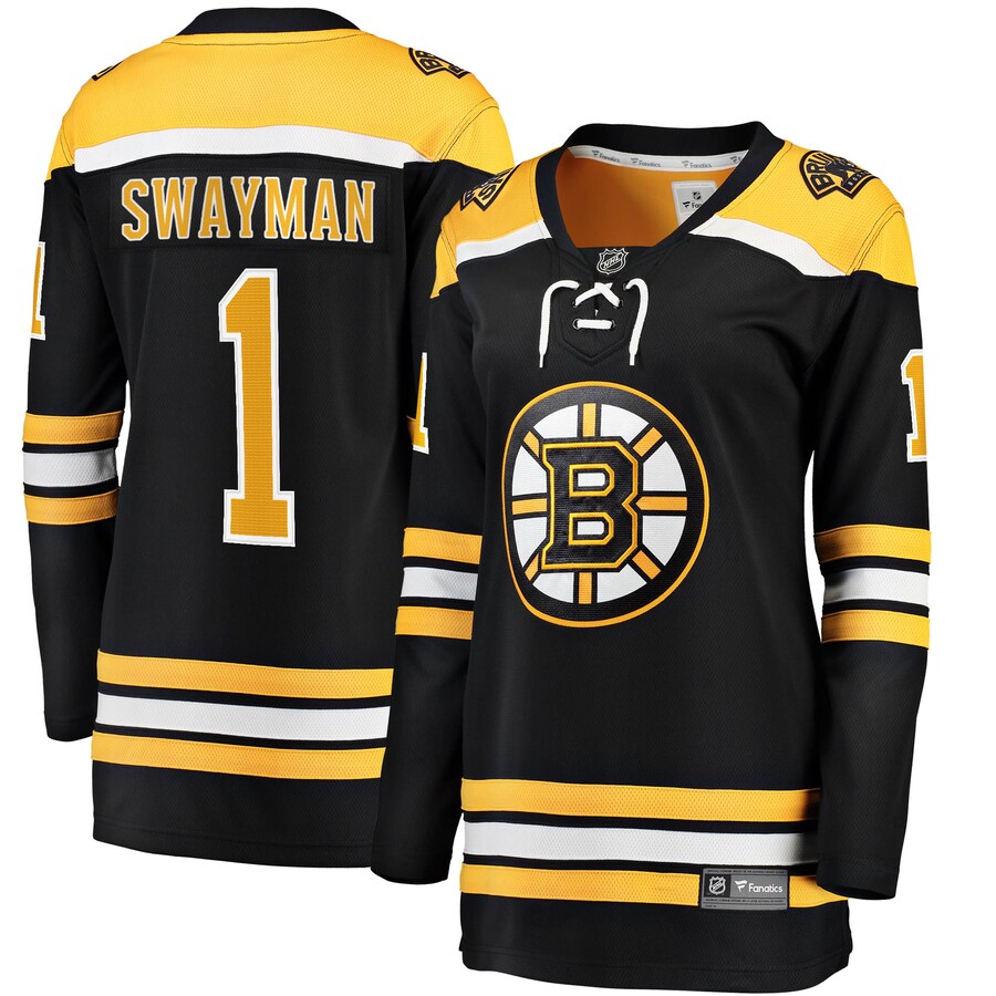 Women's Boston Bruins Jeremy Swayman Fanatics Branded Black 2017/18 Home Breakaway Jersey