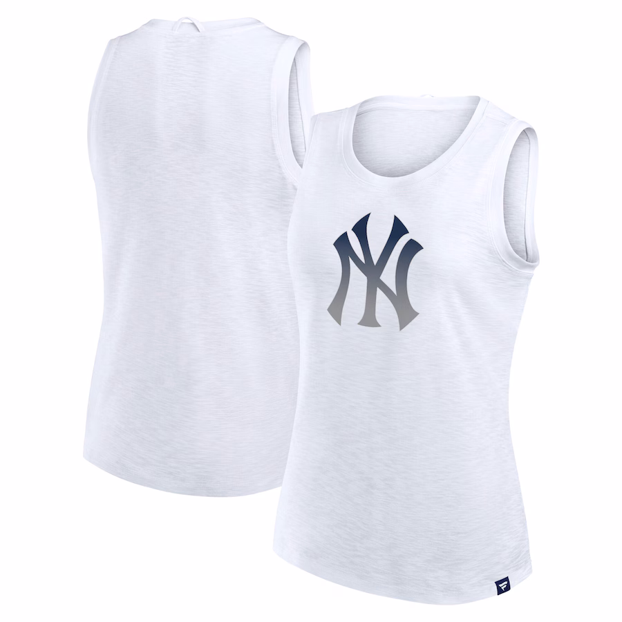Women's New York Yankees Fanatics White Activate Slub Tank Top