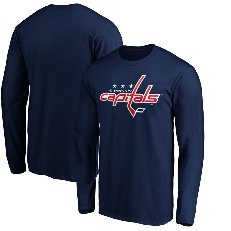 Men's Washington Capitals Navy Primary Logo Long Sleeve T-Shirt