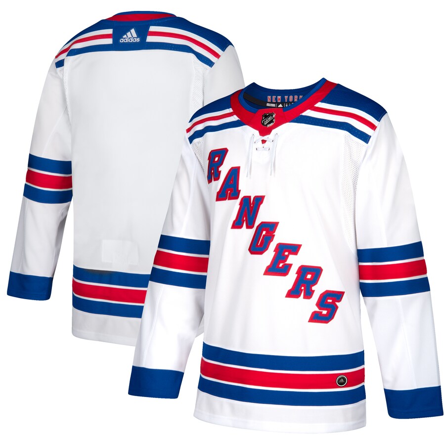 Men's New York Rangers adidas White Away Authentic Blank Jersey