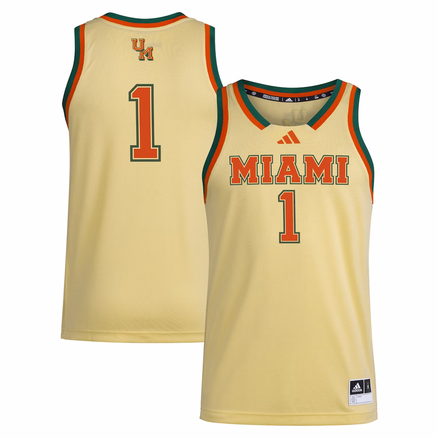 #1 Miami Hurricanes adidas Swingman Jersey - Yellow