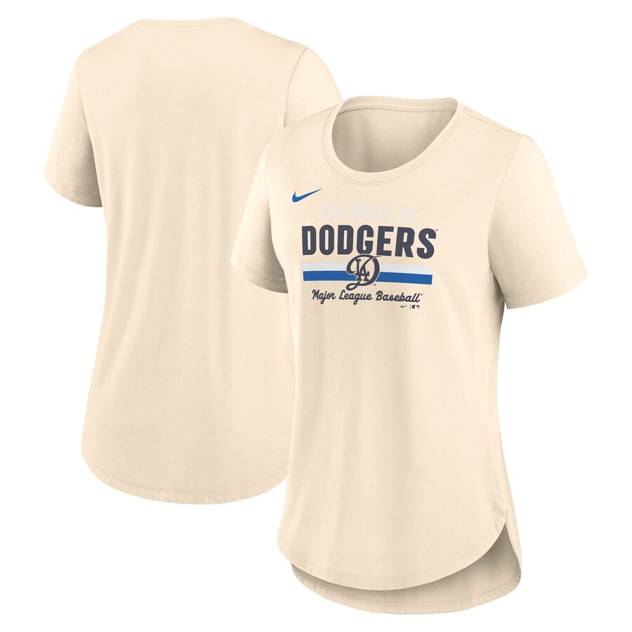 Women's Los Angeles Dodgers Nike Cream City Connect Lockup Tri-Blend T-Shirt