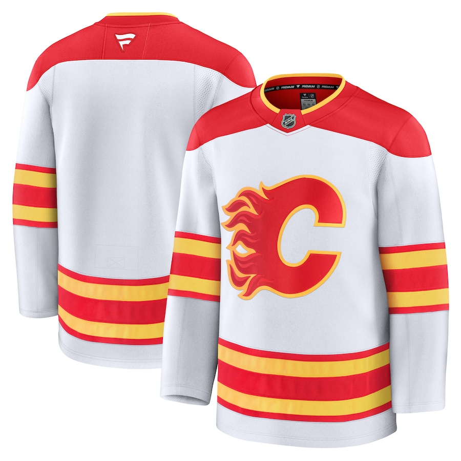 Men's Calgary Flames Fanatics White Away Premium Jersey
