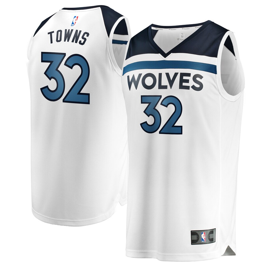 Youth Minnesota Timberwolves Karl-Anthony Towns Fanatics White Fast Break Replica Jersey - Association Edition