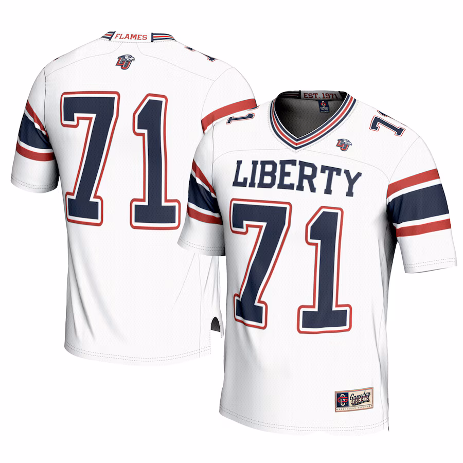 Youth GameDay Greats #71 White Liberty Flames Football Jersey
