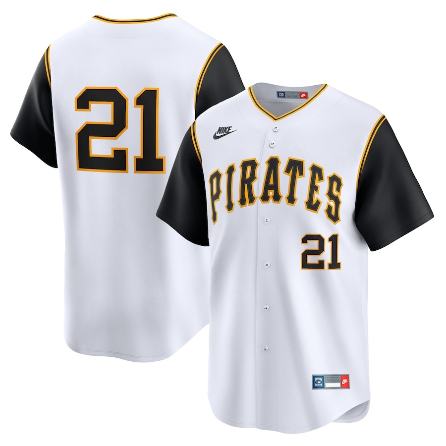 Men's Pittsburgh Pirates Roberto Clemente Nike White Throwback Cooperstown Limited Jersey
