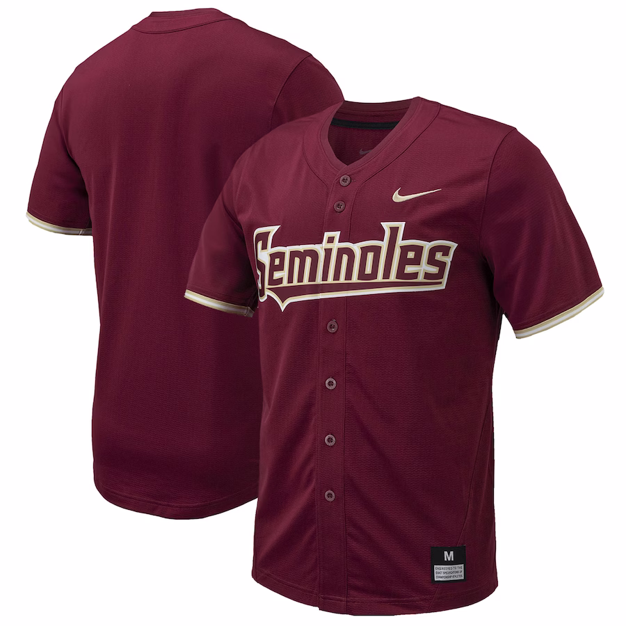 Florida State Seminoles Nike Replica Full-Button Baseball Jersey - Garnet