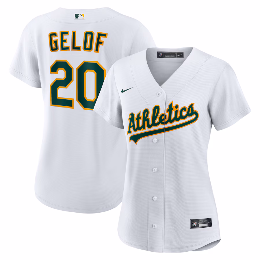 Women's Oakland Athletics Zack Gelof Nike White Home Replica Player Jersey