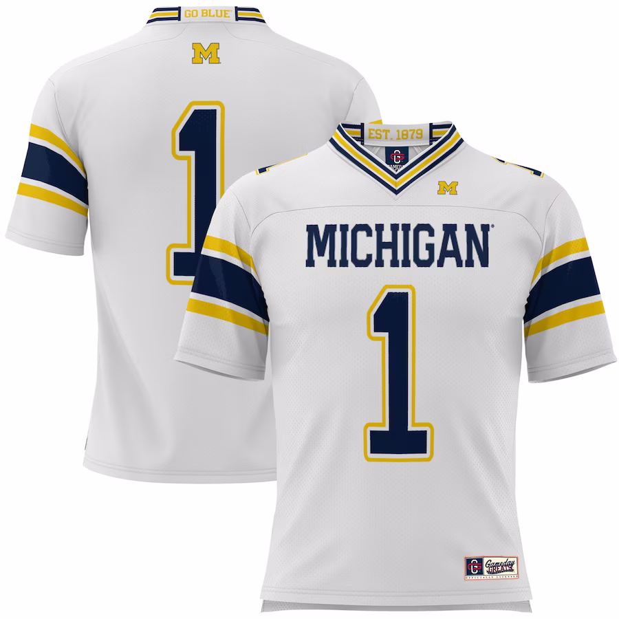 #1 Michigan Wolverines GameDay Greats Football Jersey - White