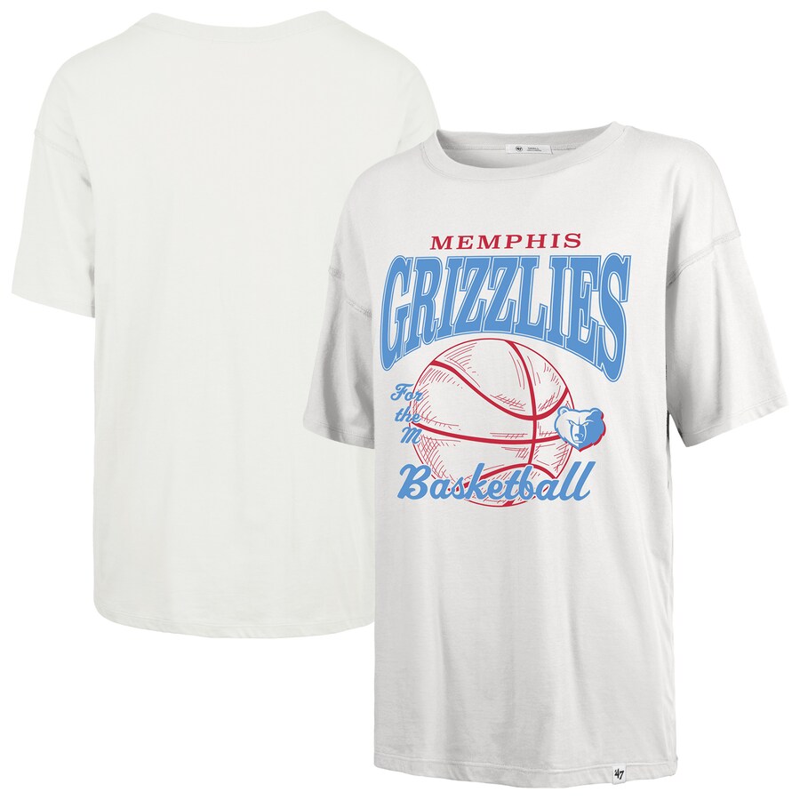 Women's Memphis Grizzlies  '47 White City Edition Down Court Sadie T-Shirt