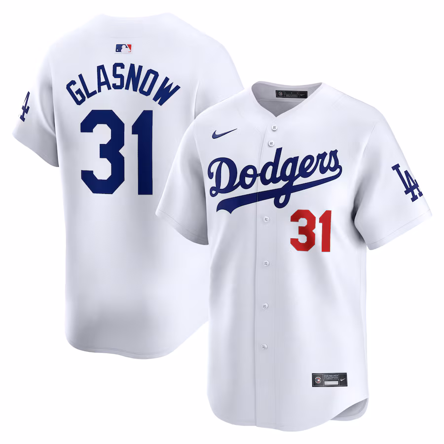Men's Los Angeles Dodgers Tyler Glasnow Nike White Home Limited Player Jersey