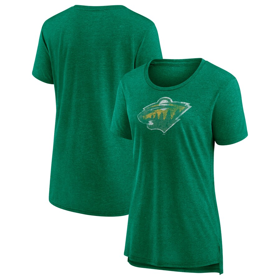 Women's Minnesota Wild Fanatics Heather Green Special Edition 2.0 Modern T-Shirt