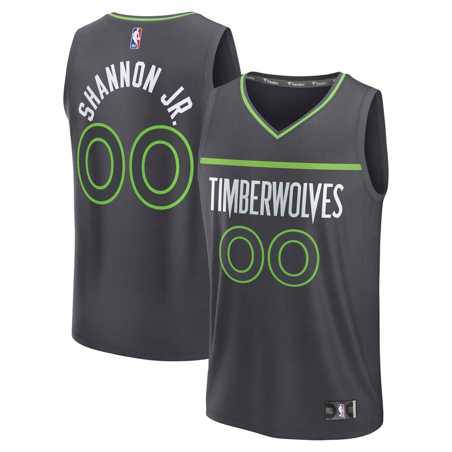 Men's Minnesota Timberwolves Terrence Shannon Jr. Fanatics Charcoal Fast Break Replica Player Jersey - Statement Edition