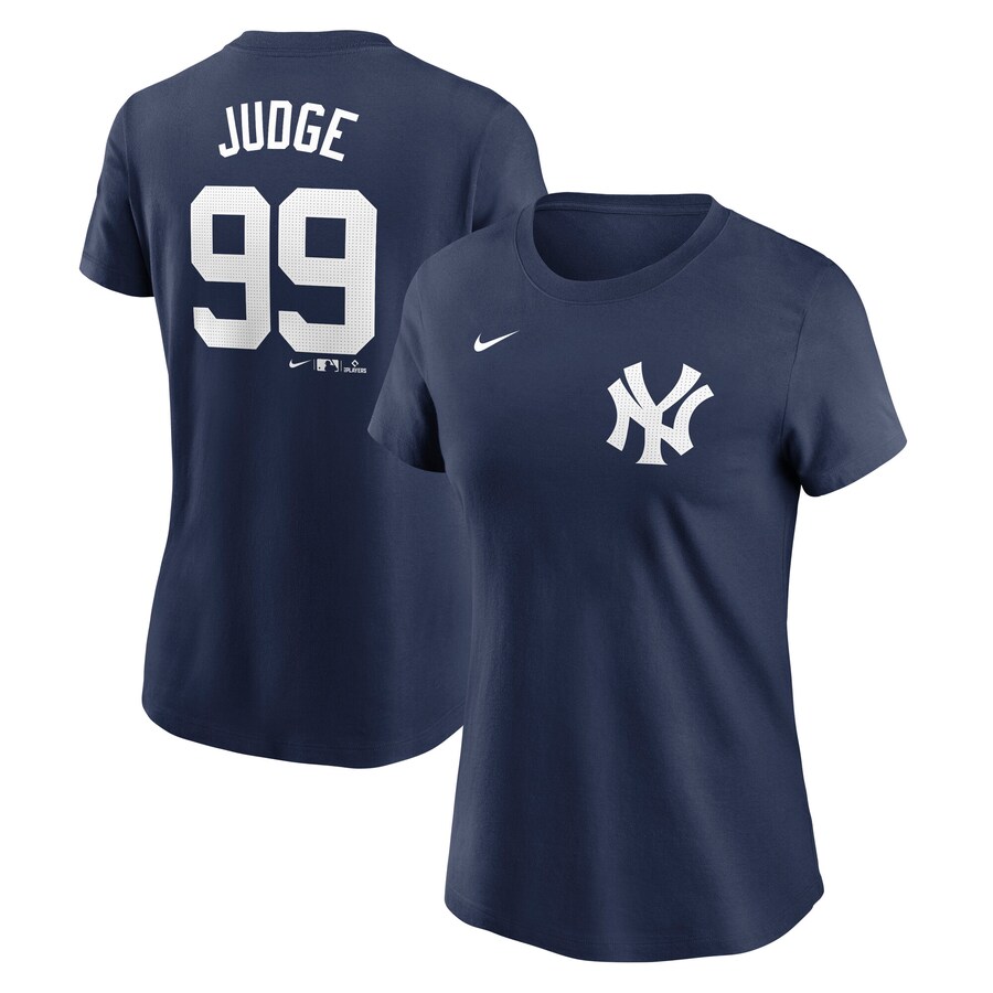 Women's New York Yankees Aaron Judge Nike Navy Fuse Name & Number T-Shirt