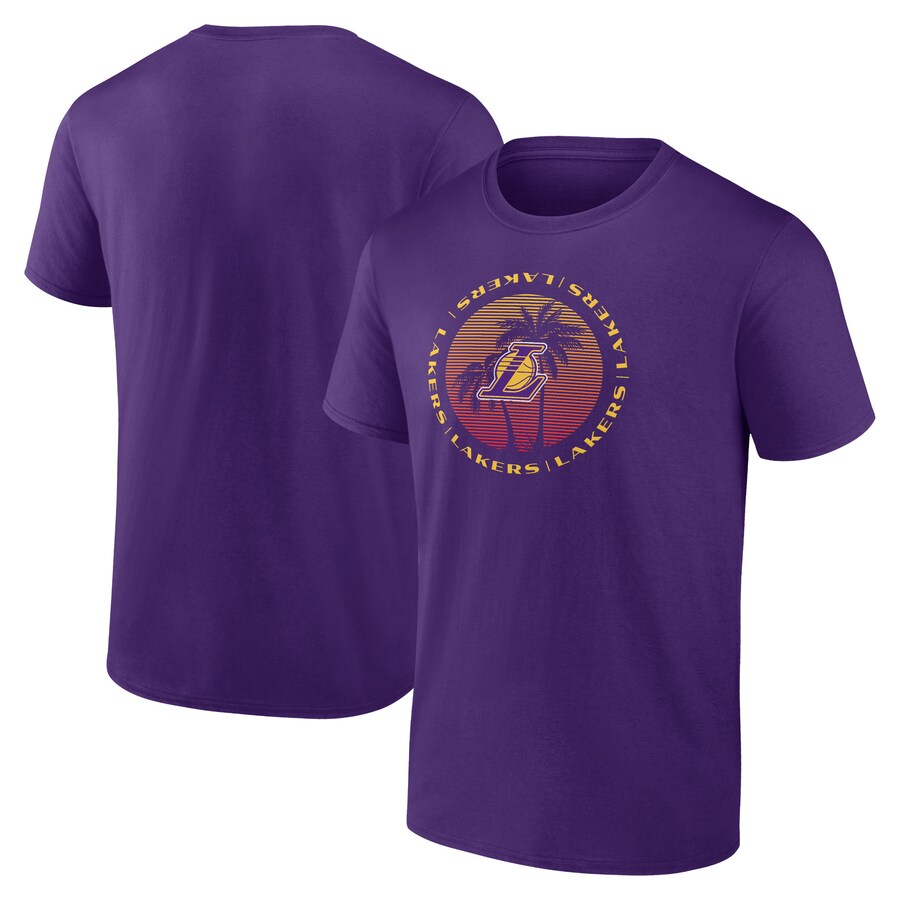 Men's Los Angeles Lakers Purple Announcer T-Shirt