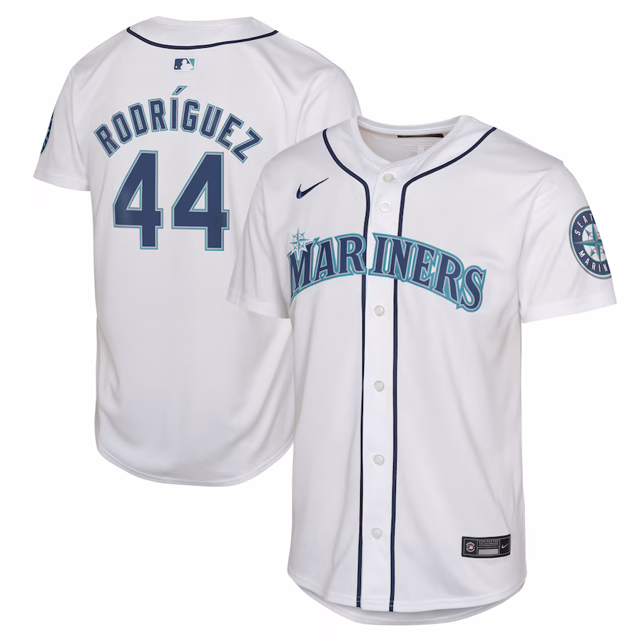 Youth Seattle Mariners Julio Rodríguez Nike White Home Limited Player Jersey