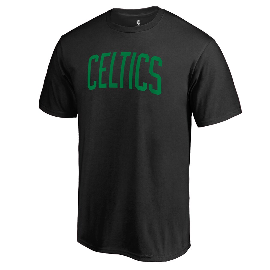 Men's Boston Celtics Black Primary Wordmark II T-Shirt