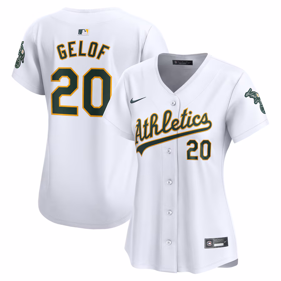 Women's Oakland Athletics Zack Gelof Nike White Home Limited Player Jersey