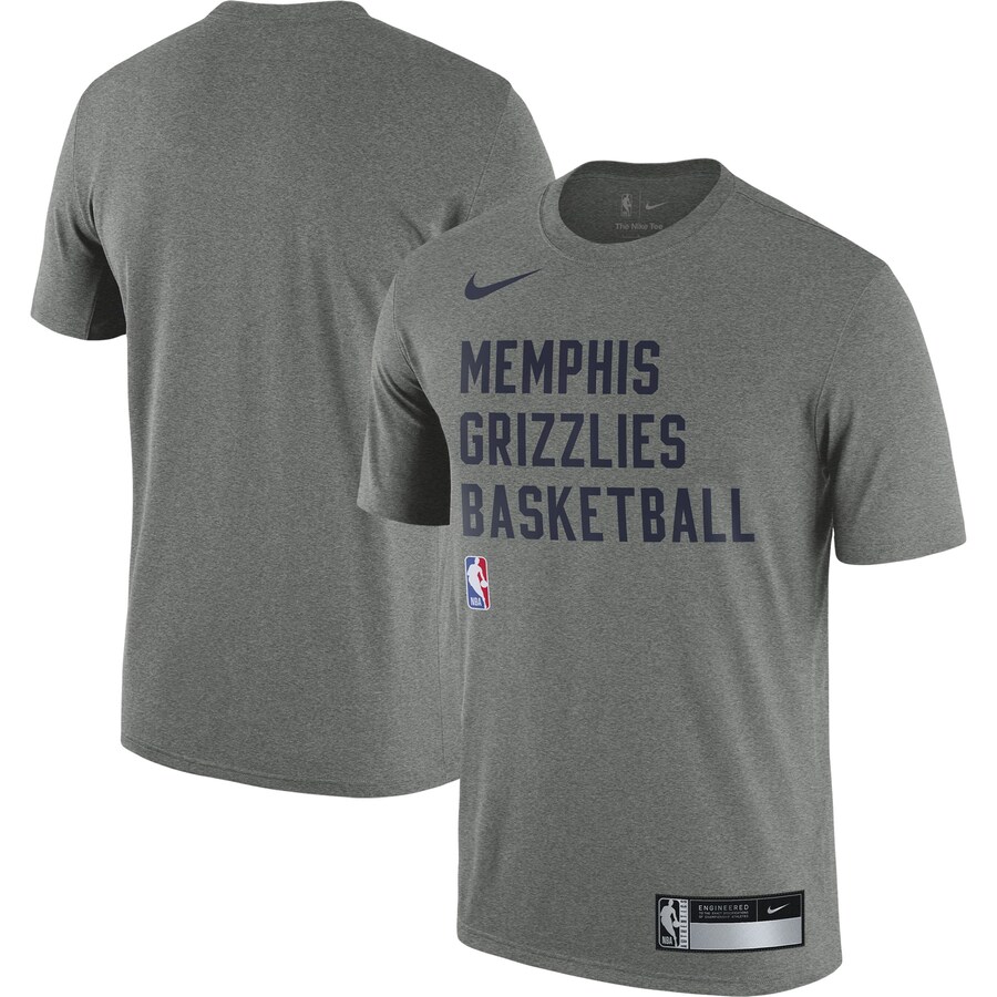Men's Memphis Grizzlies Nike Heather Gray 2023/24 Sideline Legend Performance Practice T-Shirt