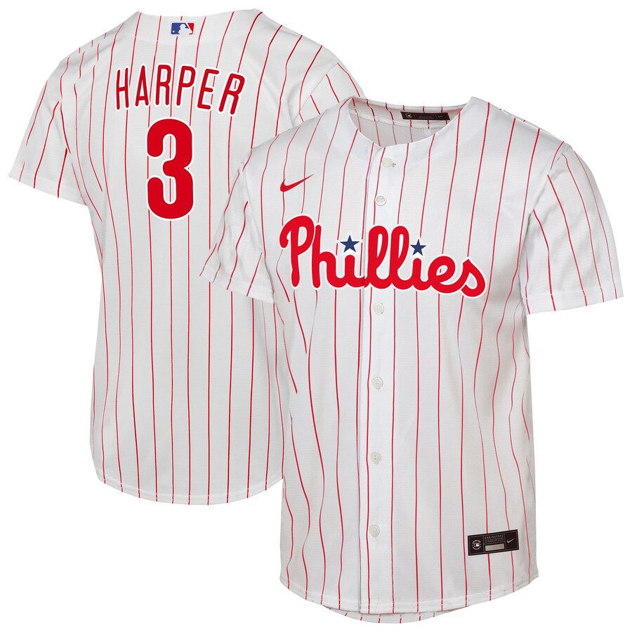 Youth Philadelphia Phillies Bryce Harper Nike White Home Replica Player Jersey