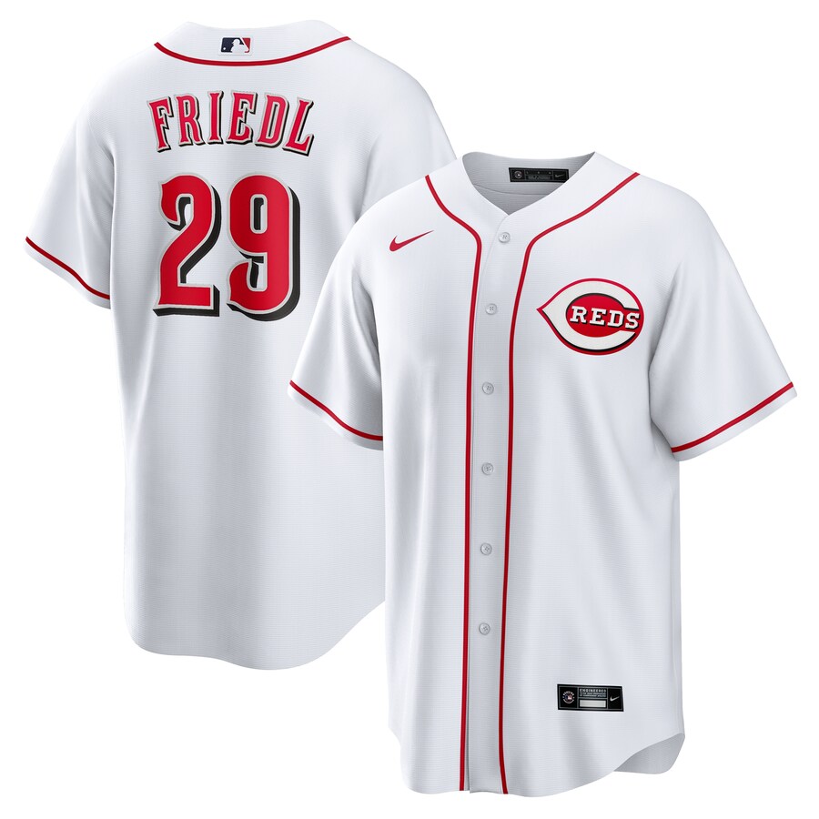 Men's Cincinnati Reds TJ Friedl Nike White Home Replica Jersey