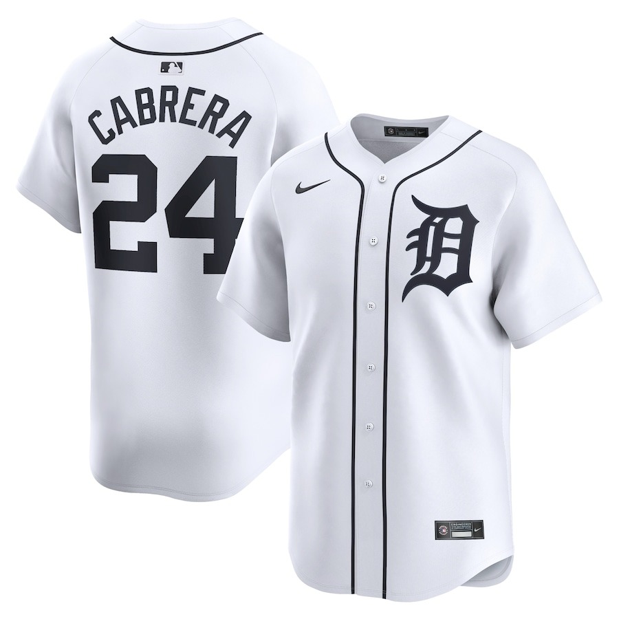Men's Detroit Tigers Miguel Cabrera Nike White Home Replica Player Name Jersey