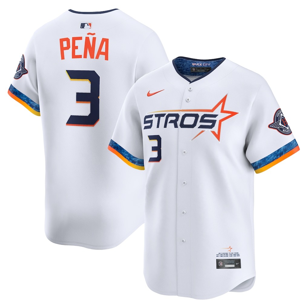 Men's Houston Astros Jeremy Peña Nike White 2025 City Connect Limited Player Jersey