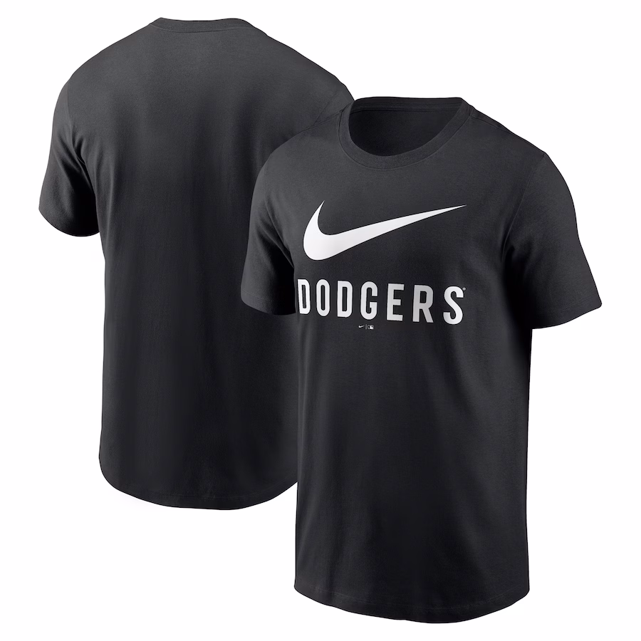 Men's Los Angeles Dodgers Nike Black Swoosh T-Shirt