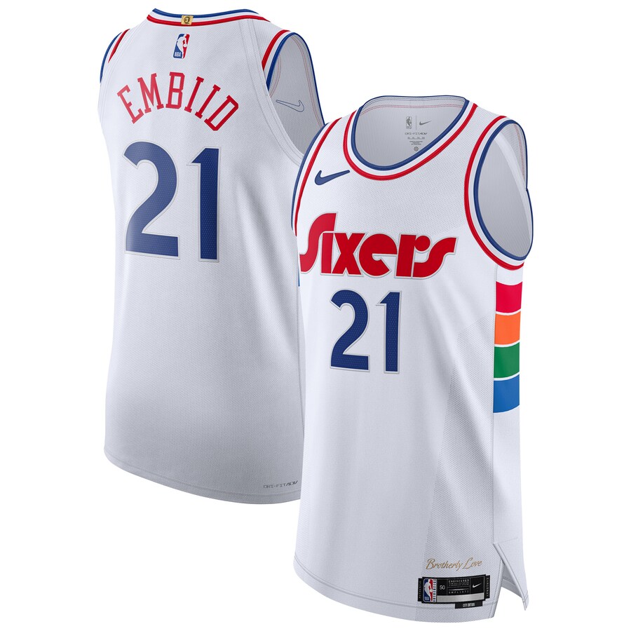 Men's Philadelphia 76ers Joel Embiid Nike White 2024/25 Authentic Player Jersey - City Edition