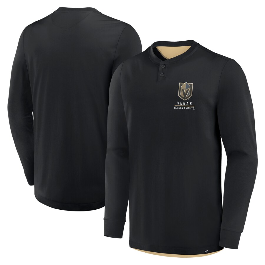 Men's Vegas Golden Knights Fanatics Black Adrenaline Push Long Sleeve T-Shirt