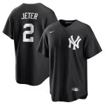 Men's New York Yankees Derek Jeter Nike Black Official Replica Player Jersey