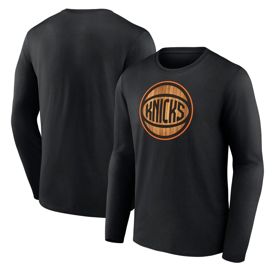 Men's New York Knicks Black Hardwood Long Sleeve T-Shirt