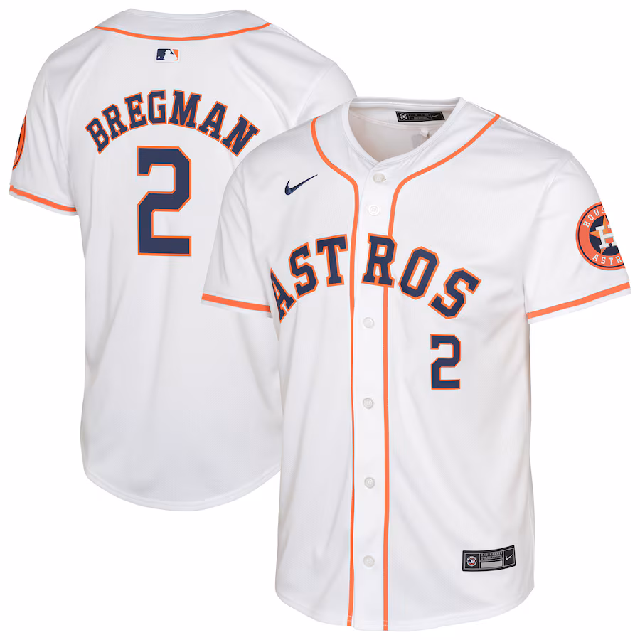 Youth Houston Astros Alex Bregman Nike White Home Limited Jersey