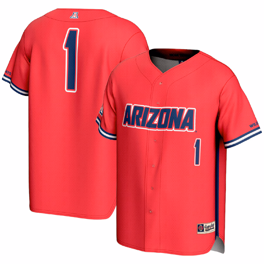 Men's GameDay Greats #1 Red Arizona Wildcats Lightweight Baseball Fashion Jersey