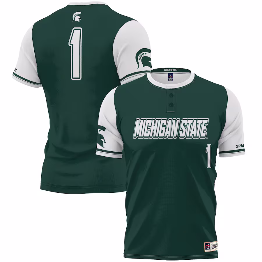 #1 Michigan State Spartans GameDay Greats Youth Lightweight Softball Jersey - Green