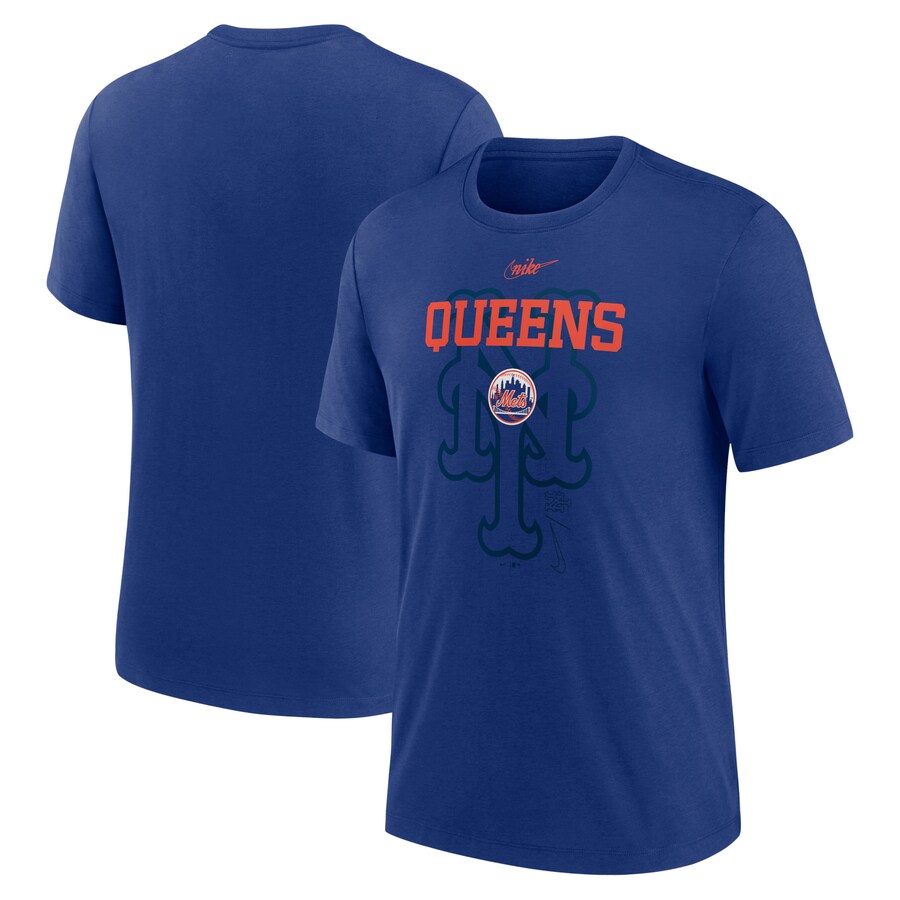 Men's New York Mets Nike Royal Rewind Retro Tri-Blend T-Shirt
