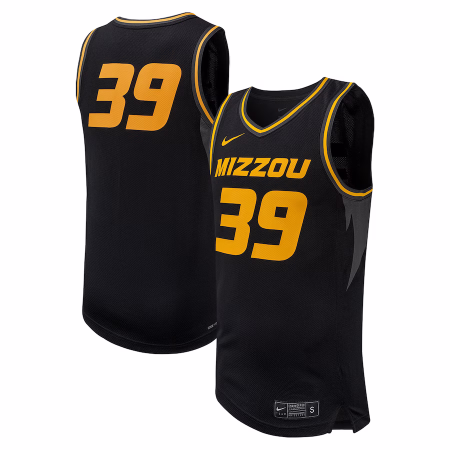 #39 Missouri Tigers Nike Replica Basketball Jersey - Black