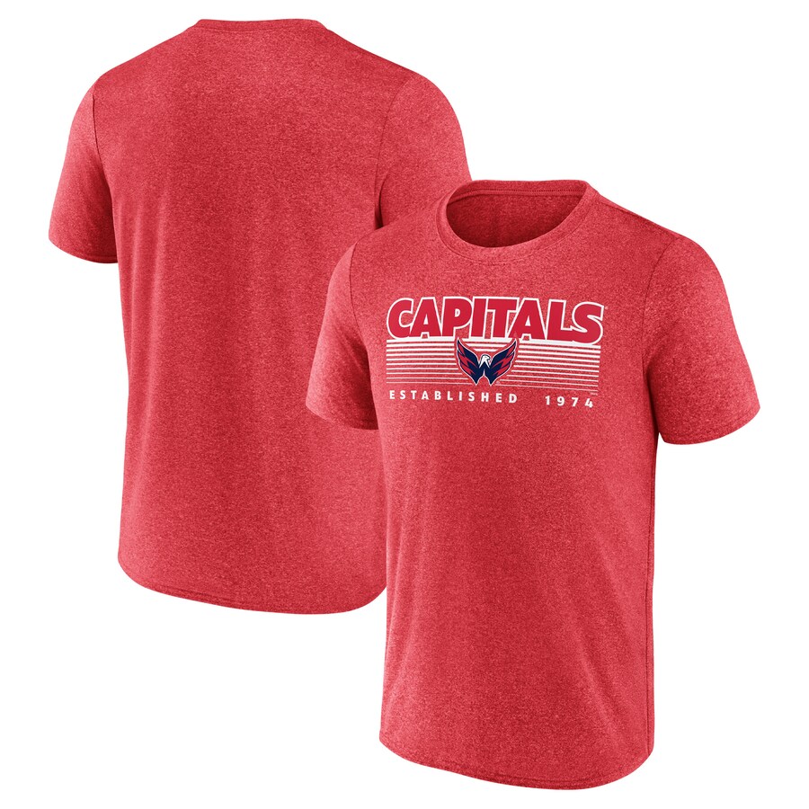 Men's Washington Capitals Fanatics Heathered Red Prodigy Performance T-Shirt